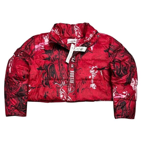 PYER MOSS x REEBOK Cropped Red Puffer Parka Streetwear Jacket Coat Mens XL - Picture 7 of 8